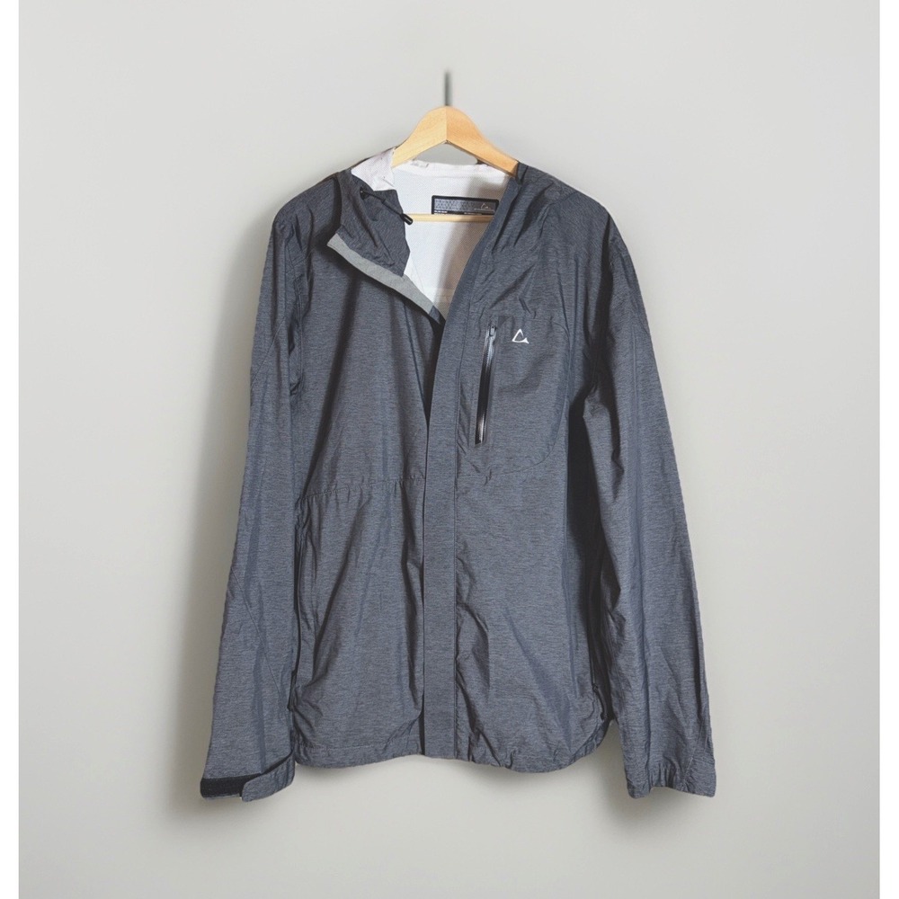 Paradox Men's Water Resistant Breathable Hooded Rain Jacket Size M Heather‎ Gray